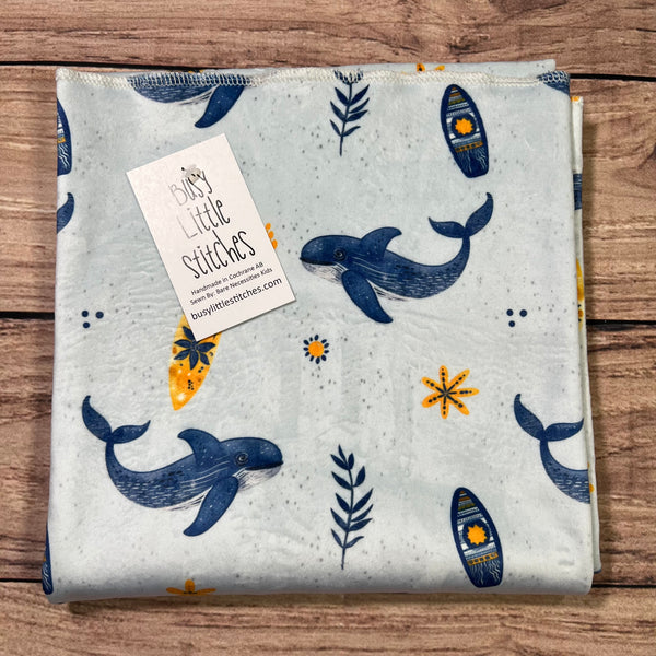 Whale & Surf Board Toddler Blanket