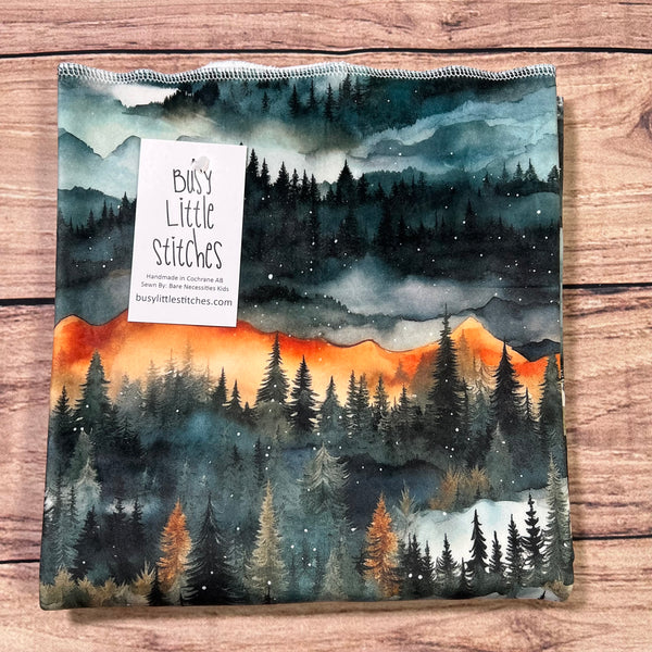 Orange Navy Mountains Adult Blanket