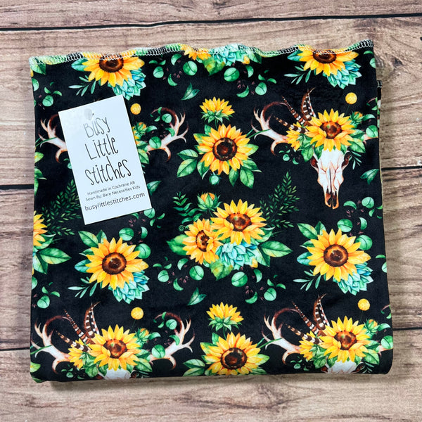 Sunflower Skulls Toddler Blanket