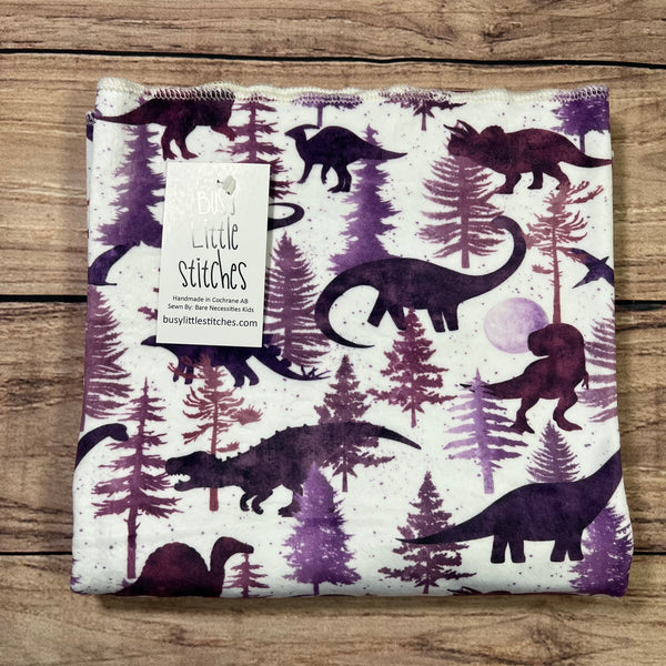 Dinosaur Forest Purple Toddler Blanket
