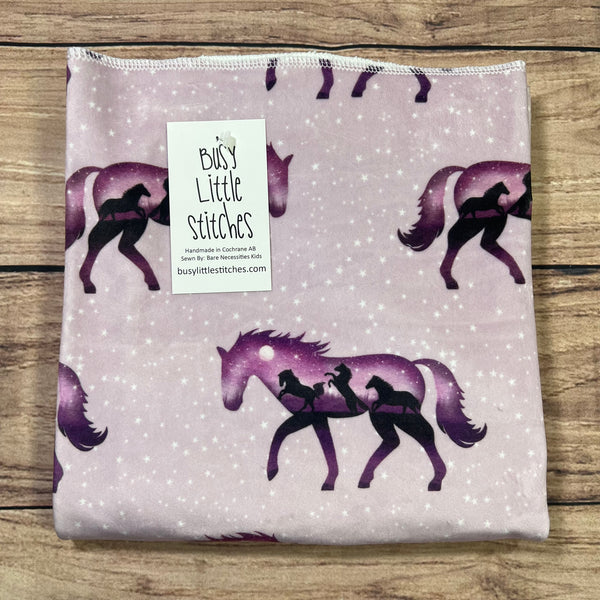 Horses of the Night Purple Toddler Blanket