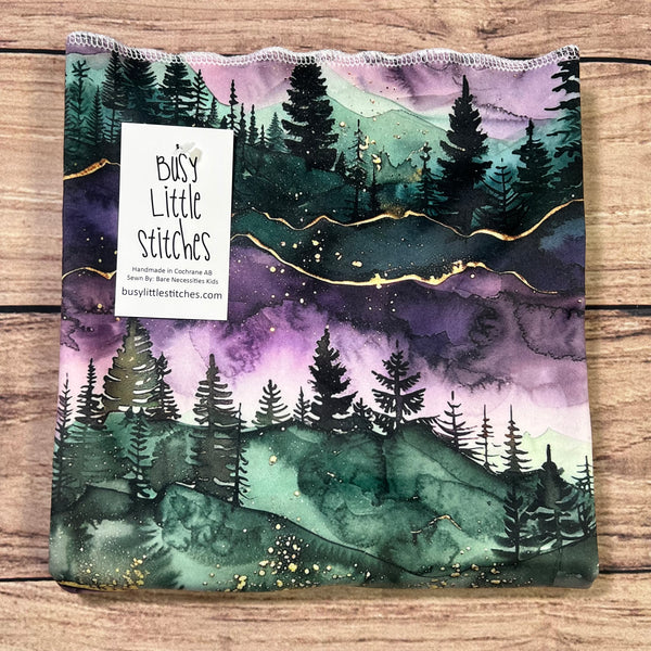 Green Purple Mountains Toddler Blanket