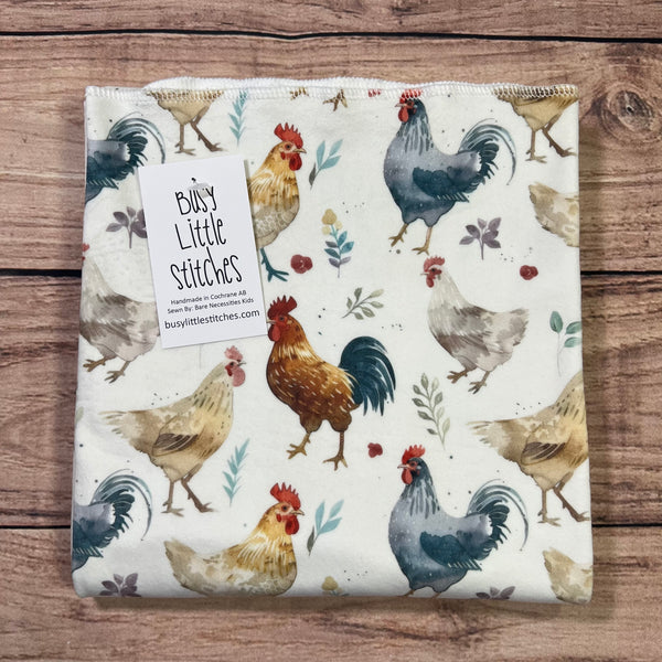 Chickens Watercolour Toddler Blanket