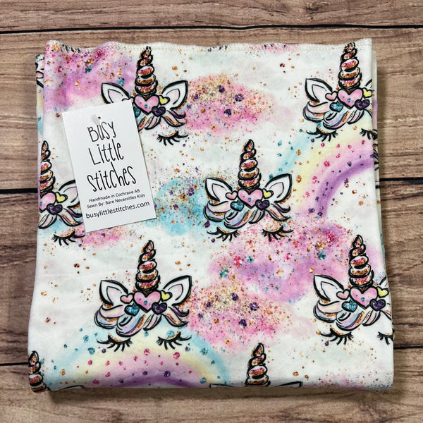 Unicorn Rainbows Toddler Blanket