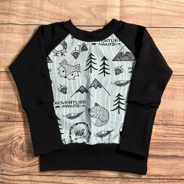 1 - 3 Year Adventure Awaits Sage Grow With Me Sweater
