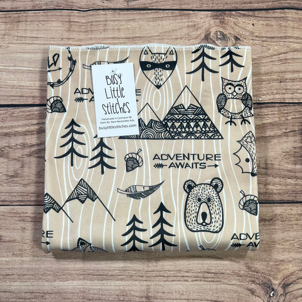 Adventure Awaits Brown Toddler Blanket