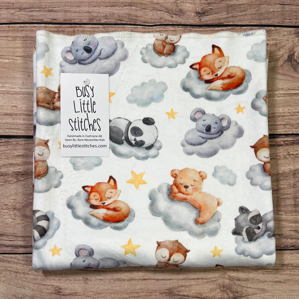 Sleepy Cloud Animals Toddler Blanket