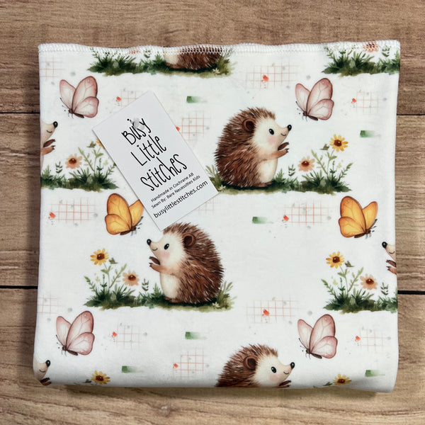 Hedgehog Butterfly Toddler Blanket