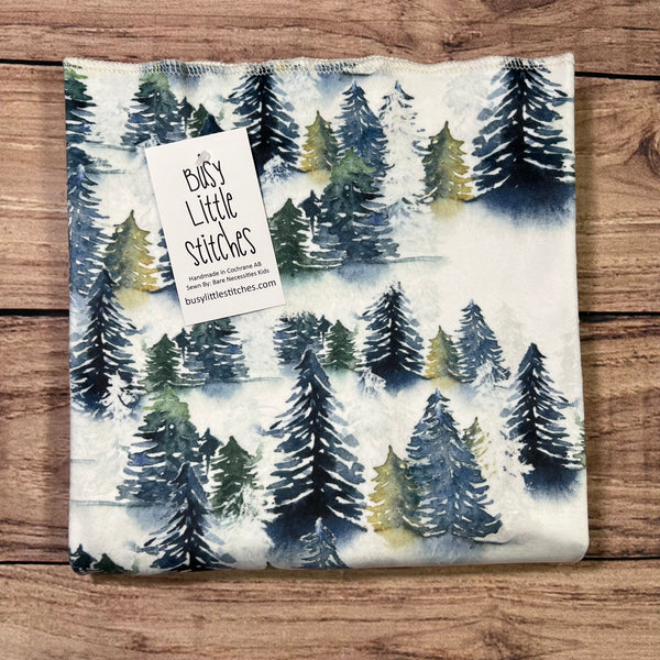 Moody Blue Green Trees Toddler Blanket