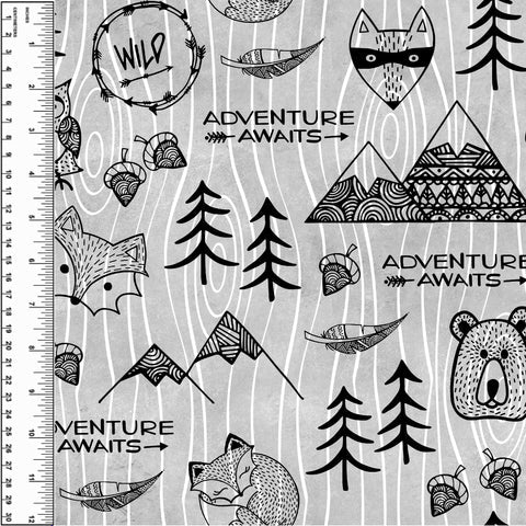 Adventure Awaits Grey Toddler Blanket
