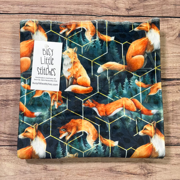 Fox in the Forest Geometric Toddler Blanket