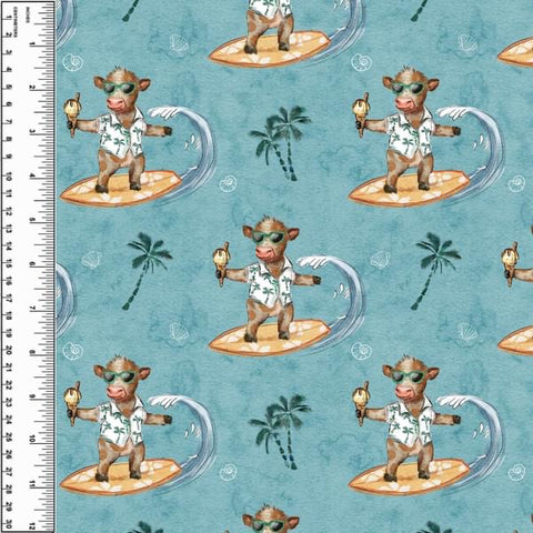 PREORDER Surfing Cow Ice Cream Turquoise Blanket