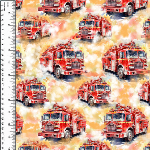 PREORDER Big Fire Truck Watercolour Blanket