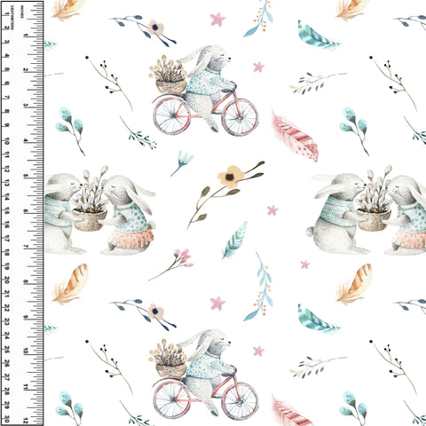 Bunny Bike Ride Toddler Blanket