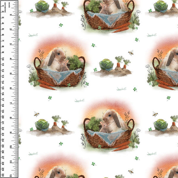 PREORDER Bunny Snuggle Baskets White Blanket