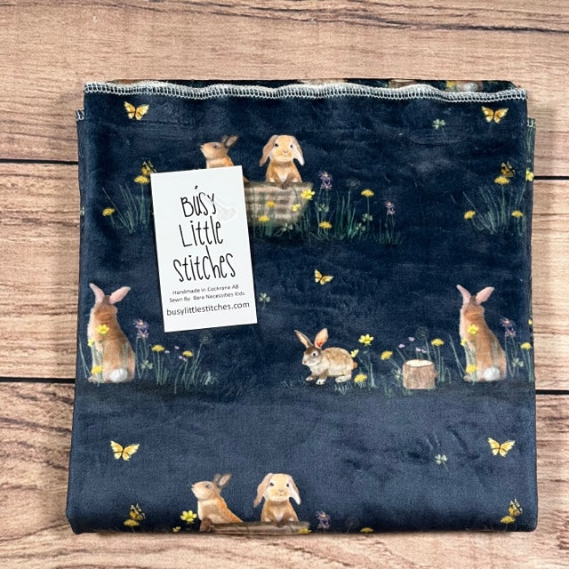 Bunny Basket Navy Toddler Blanket