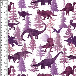 Dinosaur Forest Purple Toddler Blanket