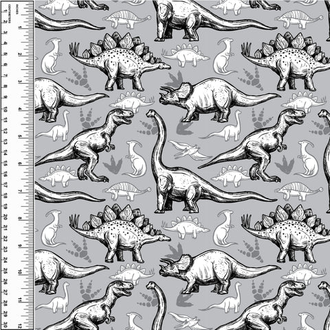 Dinosaur Sketch Monochrome Toddler Blanket