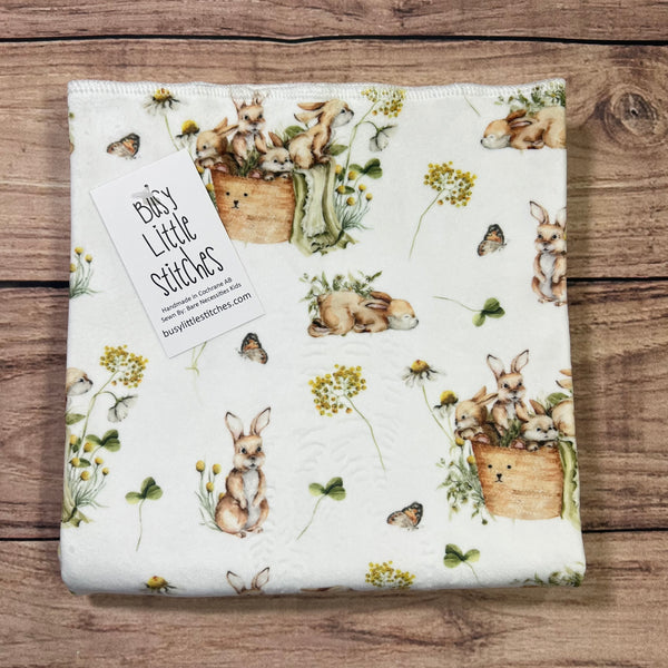 Bunny Watercolour Baskets Toddler Blanket