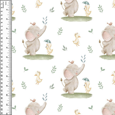 PREORDER Elephant & Duck Rain Toddler Blanket