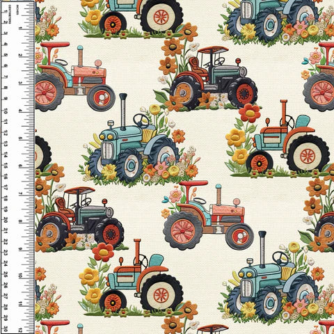 Embroidered Tractors Toddler Blanket