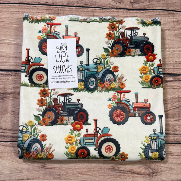 PREORDER Embroidered Tractors Blanket