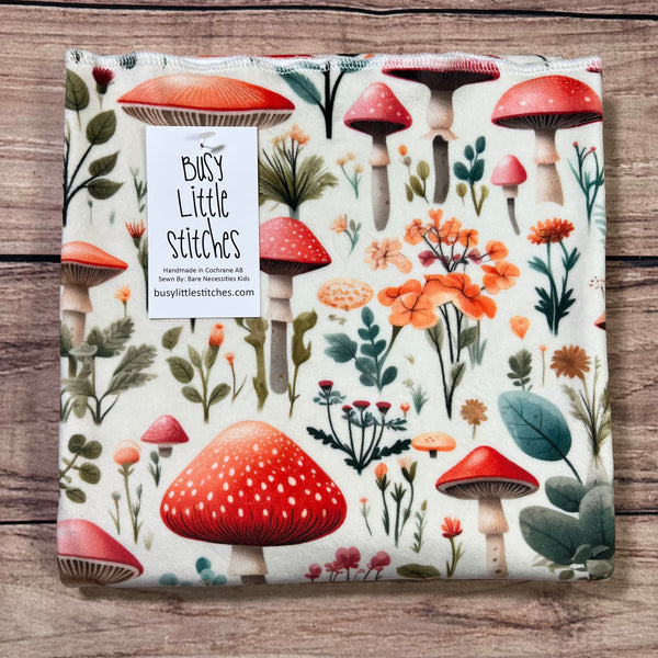 Mushroom Floral Field Toddler Blanket