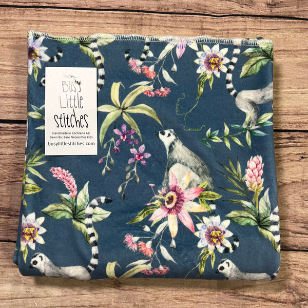 Lemur Floral Toddler Blanket