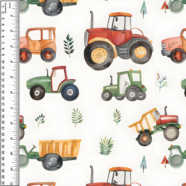 Farm Vehicles Sprigs Toddler Blanket