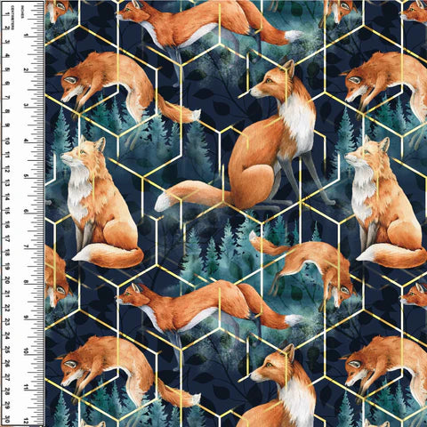 Fox in the Forest Geometric Toddler Blanket
