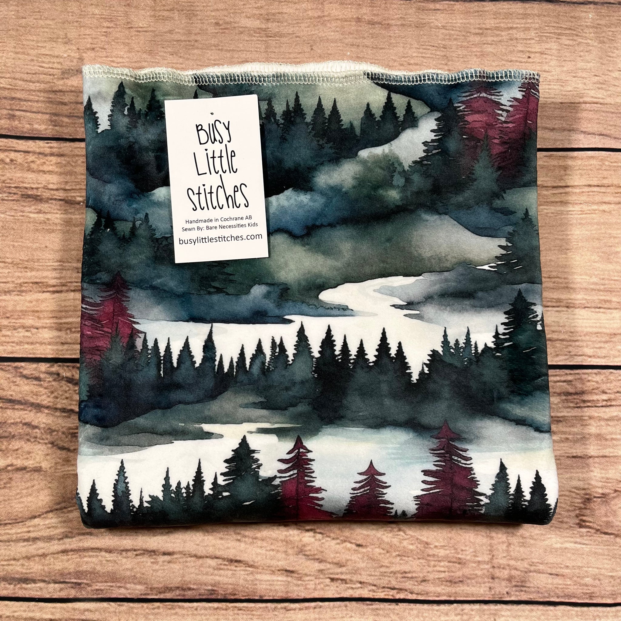 PREORDER Burgundy Turquoise Forest Toddler Blanket