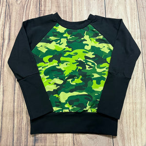 3-6 Years Green Camouflage Grow With Me Sweater