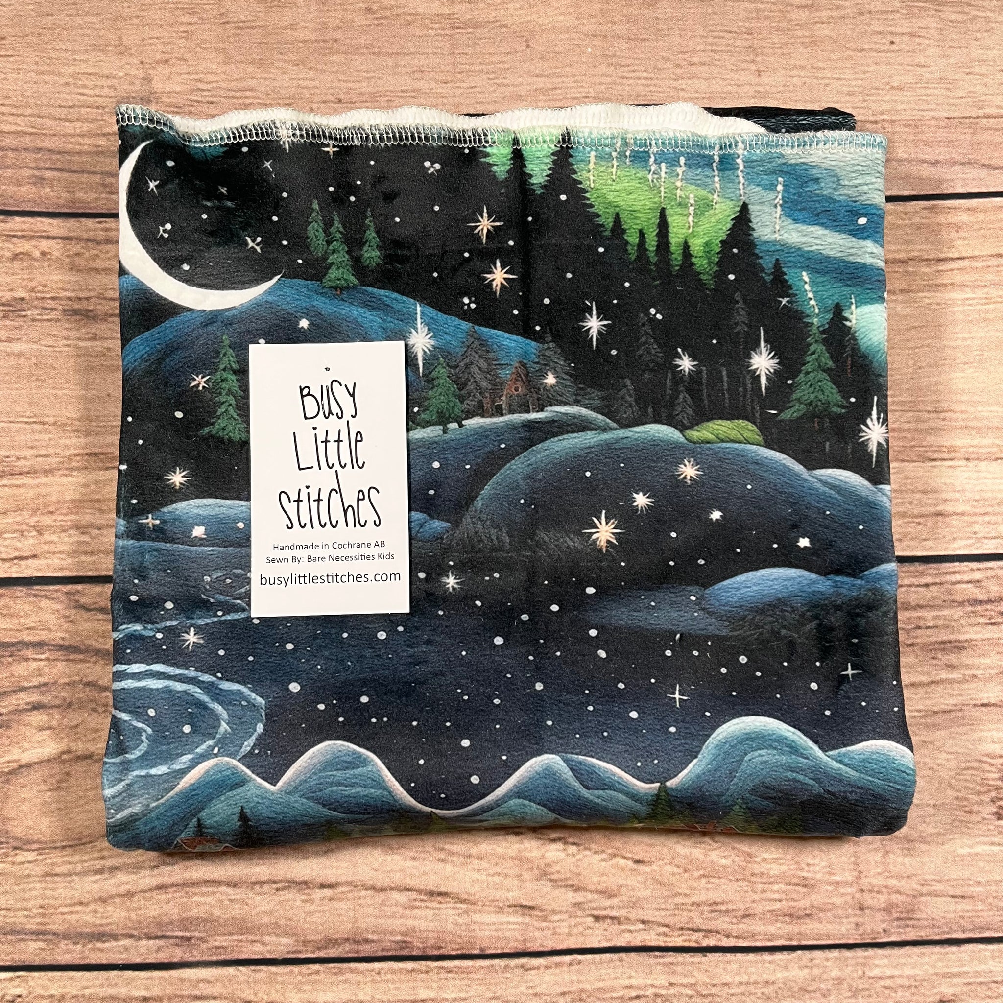 PREORDER Embroidered Night Sky Mountains Toddler Blanket