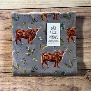 PREORDER Highland Cow Leaves Toddler Blanket