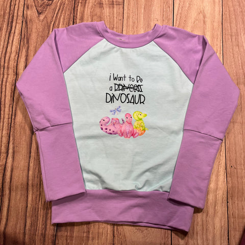 6-8 Year Be A Dinosaur Grow With Me Sweater