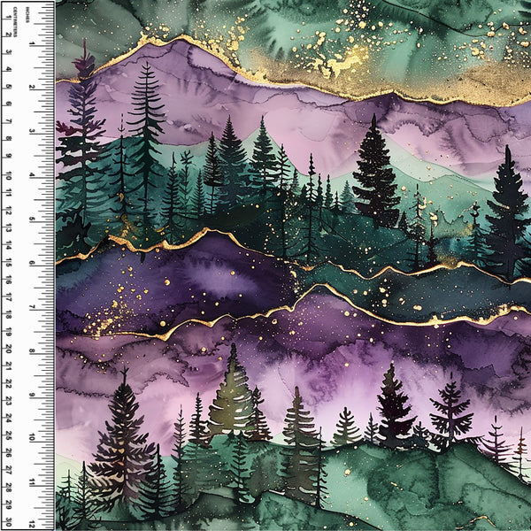 Green Purple Mountains Toddler Blanket
