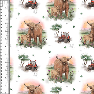 PREORDER Highland Cow Tractor Toddler Blanket