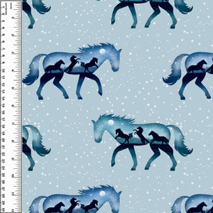 Horses of the Night Blue Toddler Blanket