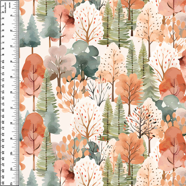 Autumn Watercolour Forest Toddler Blanket