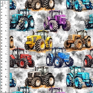 Big Rainbow Tractors Toddler Blanket