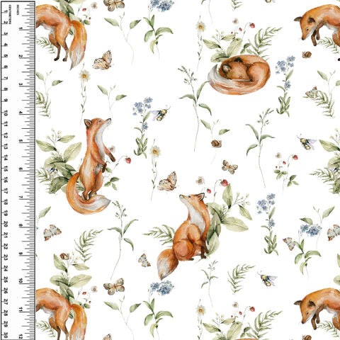 Fox Curious Floral Toddler Blanket