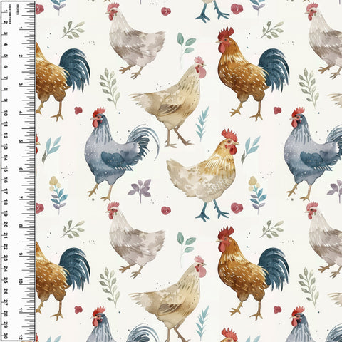 Chickens Watercolour Toddler Blanket