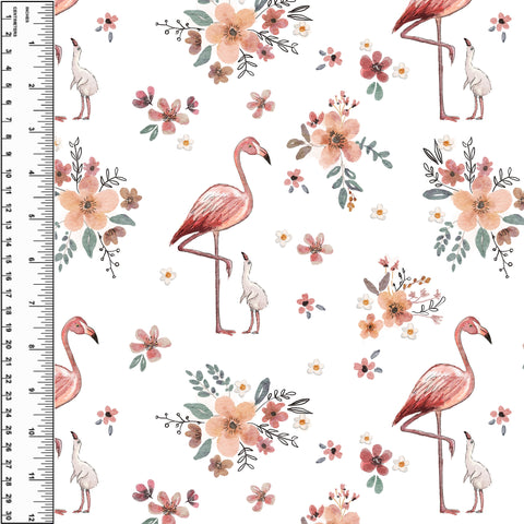 Flamingo Family Floral Toddler Blanket