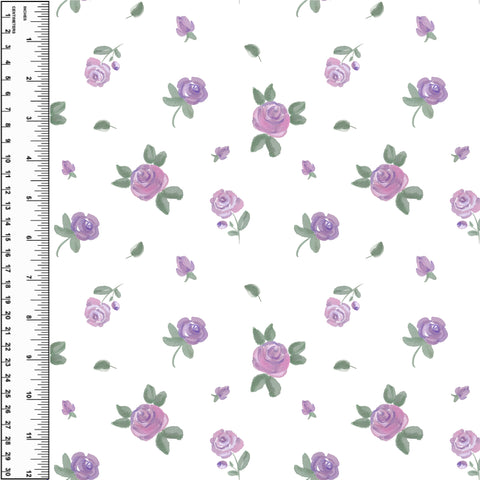 Lilac Roses on White Toddler Blanket