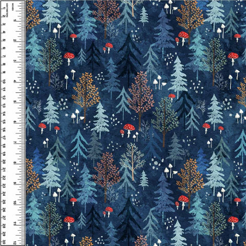 PREORDER Mushroom Forest Navy Blanket