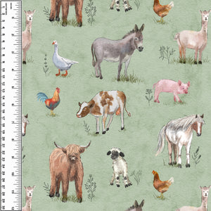 PREORDER On The Farm Sage Toddler Blanket