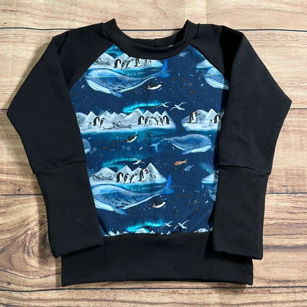 3-12 Month Penguin Whale Island Grow With Me Sweater