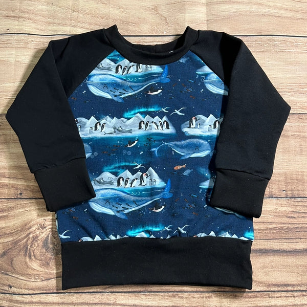 3-12 Month Penguin Whale Island Grow With Me Sweater