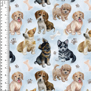 Puppies Watercolour Toddler Blanket