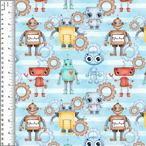 Robots & Gears Toddler Blanket